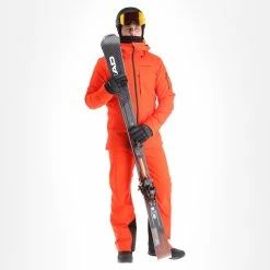 Peak Performance, Maroon Long Jacket Ski Jacket Men Racing Red