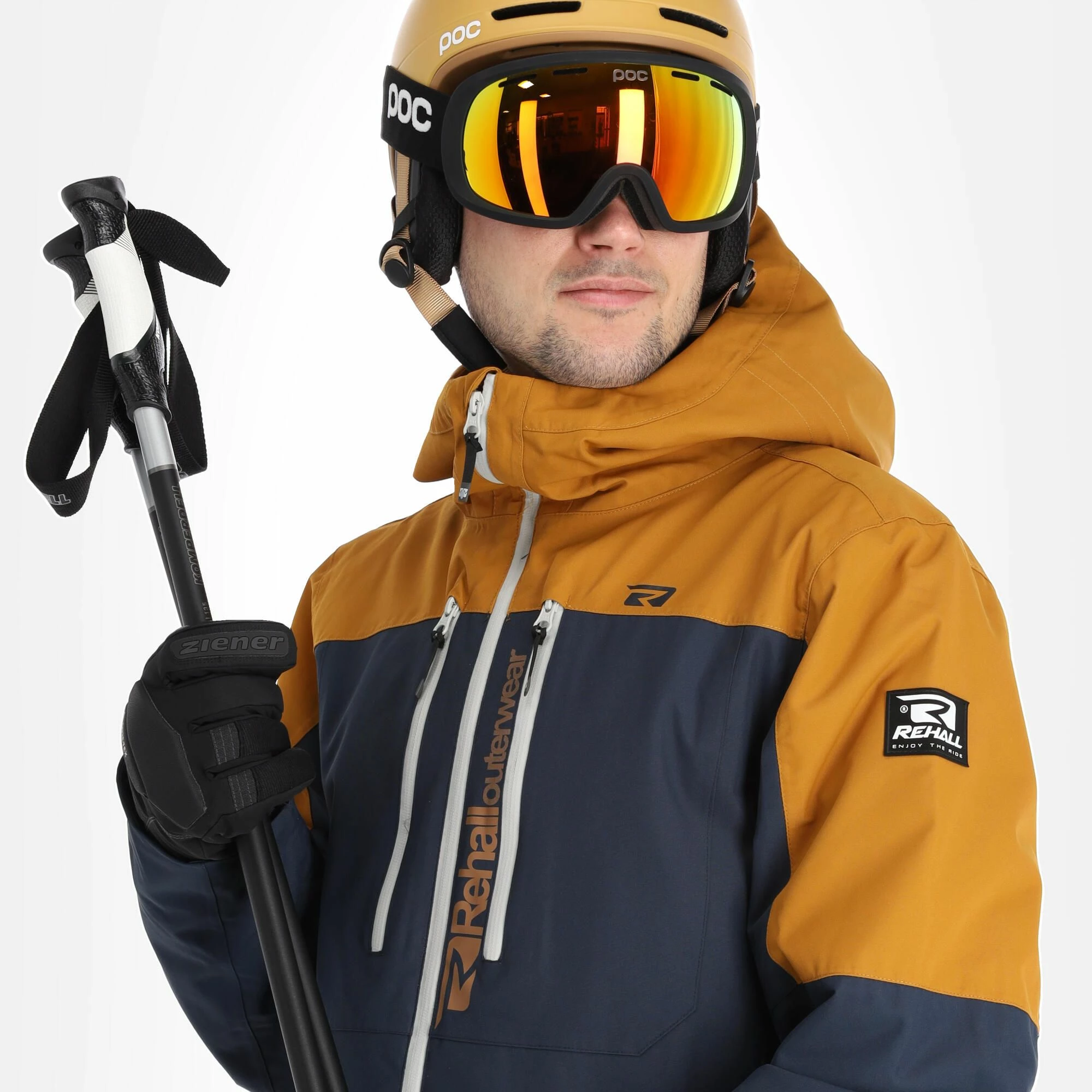 Rehall, Cream-R Ski Jacket Men Cathay Spice Brown - Image 5