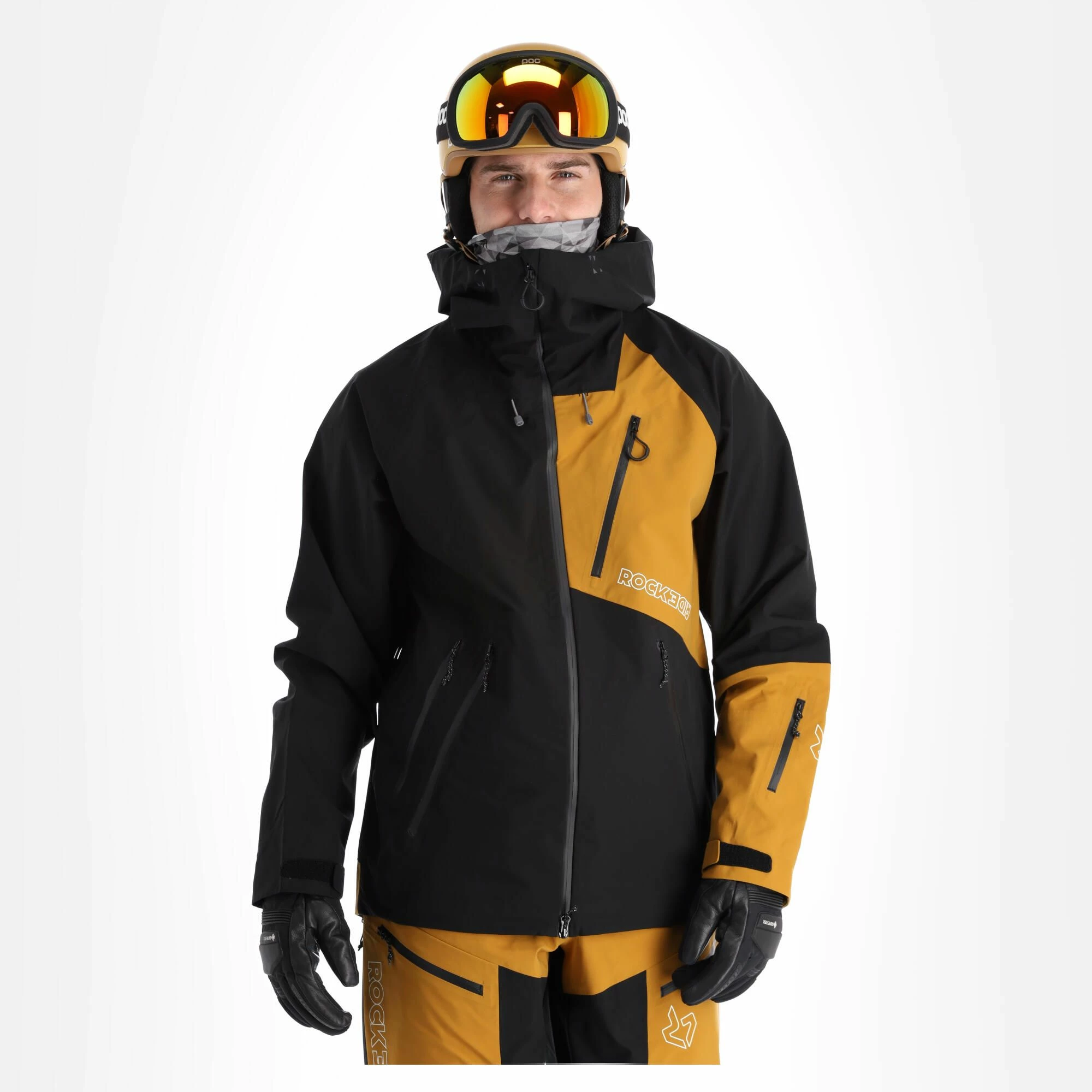 Rock Experience, Ice Thriller Hardshell Ski Jacket Men Caviar Golden Brown - Image 2